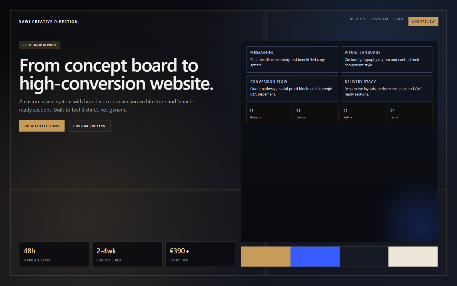 Premium website hero preview
