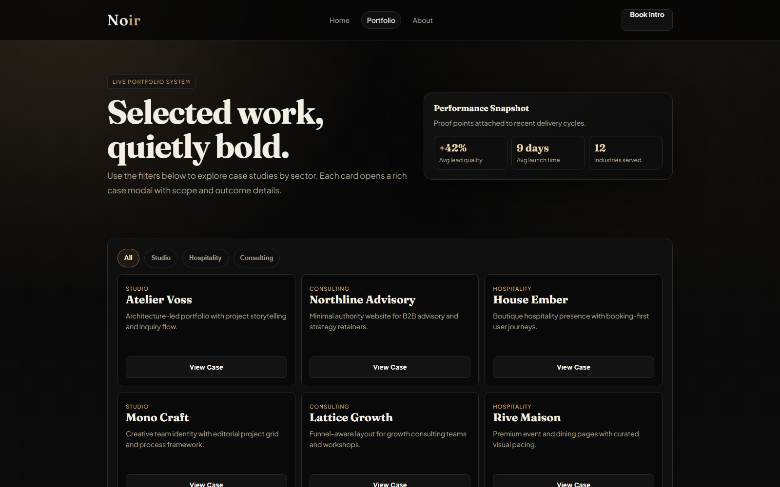 Noir portfolio preview